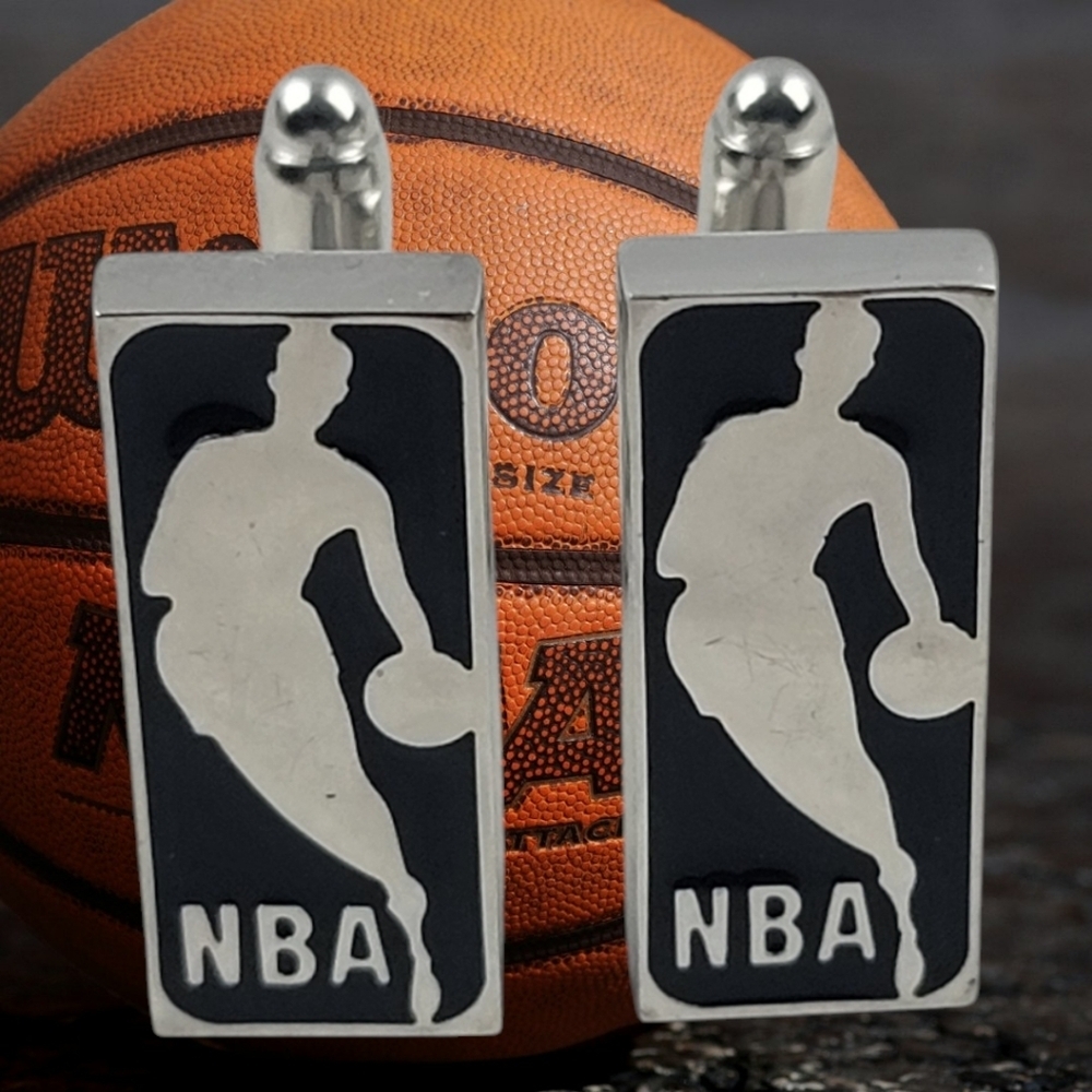 NWOT NBA Basketball gold and silvertone cufflinks 1 pair